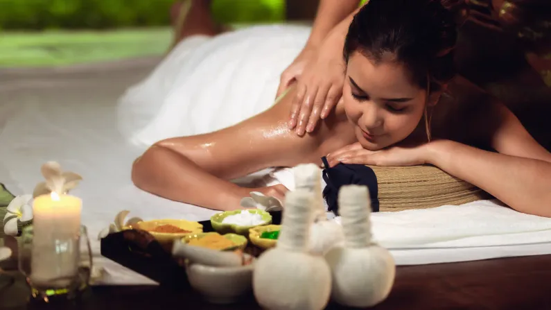 Woman with oil massage